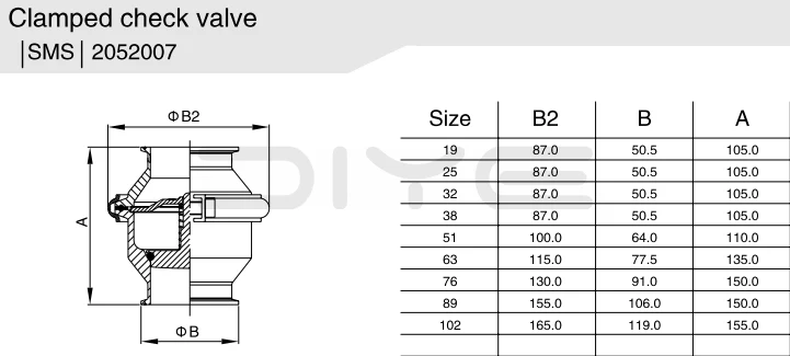 Sanitary Stainless Steel Clamp Check Valve